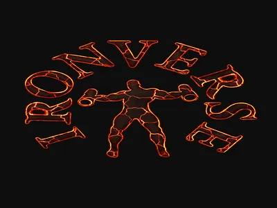 IronVerse Molten Lava Effect Logo graphic design illustration logo