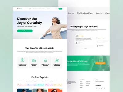 PsychicHelp Ladning Page design figma landingpage ui ux websitedesign webui