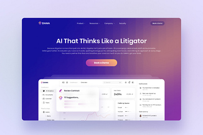 DANA | AI-powered legal Proofchecking App Landing Page ai landing page legal proofchecker ui ux website