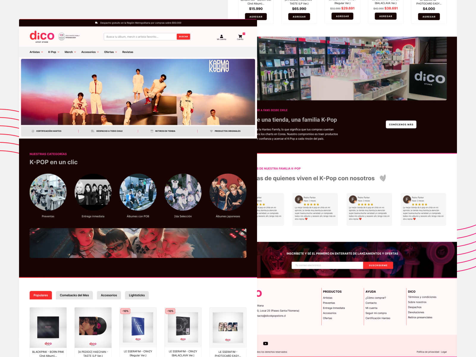 DICO K-Pop Store design ecommerce figma kpop prestashop ui ux