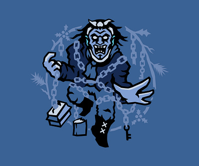 Jacob Marley achristmascarol chains charlesdickens christmas christmascarol dickens ghost holidays illustration scary spirit vector