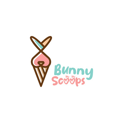 Rabbit+Ice-cream_fun_logo brandiderntity branding brandmark bunny logo companylogo design graphic design ice cream logo illustrator logo rabbit logo