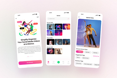 Social Media Videos Manager App Design app design ios app ui social media ui uiux ux video app video upload