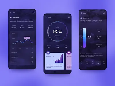 CPAP therapy mobile app charts cpap dark mode darkmodeui datavisualization freelance healthapp healthcareux layout medicalui mobile app mobiledesign product design sleep therapy tracker sleepapnea sleeptracker ui uiux design ux wellnessdesign