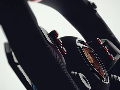 CSL Elite Steering Wheel Porsche Vision GT 3d 3dmodeling automotive b3d blender cslelite hardsurfacemodeling industrialdesign porsche productdesign simracing visiongt