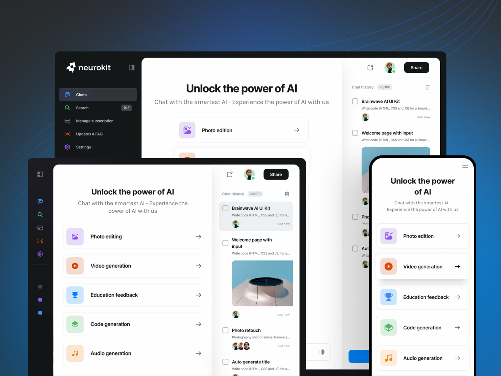 NeuroKit AI Health Assistant App UI/UX Design aiuxdesign healthappdesign uiuxdesign webdesign wellnessapp
