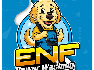 Cartoon Logo for ENF Power Washing | Dog Mascot Design austin business logo cartoon logo cartoon logox cartoon logox design cartoon pressure washing logo cartoonlogox cleaning company branding dog cartoon logo dog mascot logo dog wash logo enf power washing logo mascot logo power washing cartoon logo power washing logo pressure washing cartoon logo texas