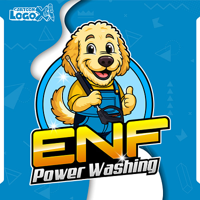 Cartoon Logo for ENF Power Washing | Dog Mascot Design austin business logo cartoon logo cartoon logox cartoon logox design cartoon pressure washing logo cartoonlogox cleaning company branding dog cartoon logo dog mascot logo dog wash logo enf power washing logo mascot logo power washing cartoon logo power washing logo pressure washing cartoon logo texas
