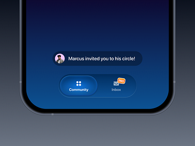 Soft Glow Tab Bar Navigation UI app community gradients ios mobile design soft shadows tab bar ui user interface