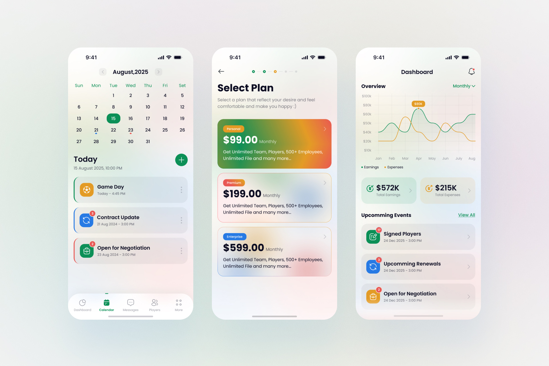 Example of Premium Mobile App UI/UX Design