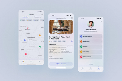 Tourly | Find Nearby Hotels and Musium App app ui finding app graphic design hotel 7 restaurant ios nearby ui uiux