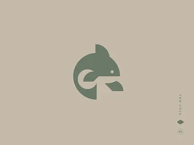 PNW Orca abstract animal logo bold mark design circular logo form contemporary design evil twin inc form and negative space geometric animal mark logo exploration marine logo concept minimal illustration minimalist wildlife design modern brand symbol modernist branding orca logo pacific northwest design shape based design stylized orca