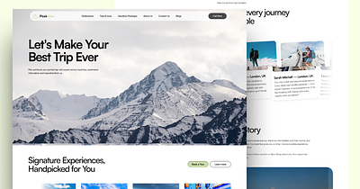 PeakHike - Travel Website design graphic design tour web travel travel web travel web design travel website travelling ui uiux userinterface ux webdesign webitse website design