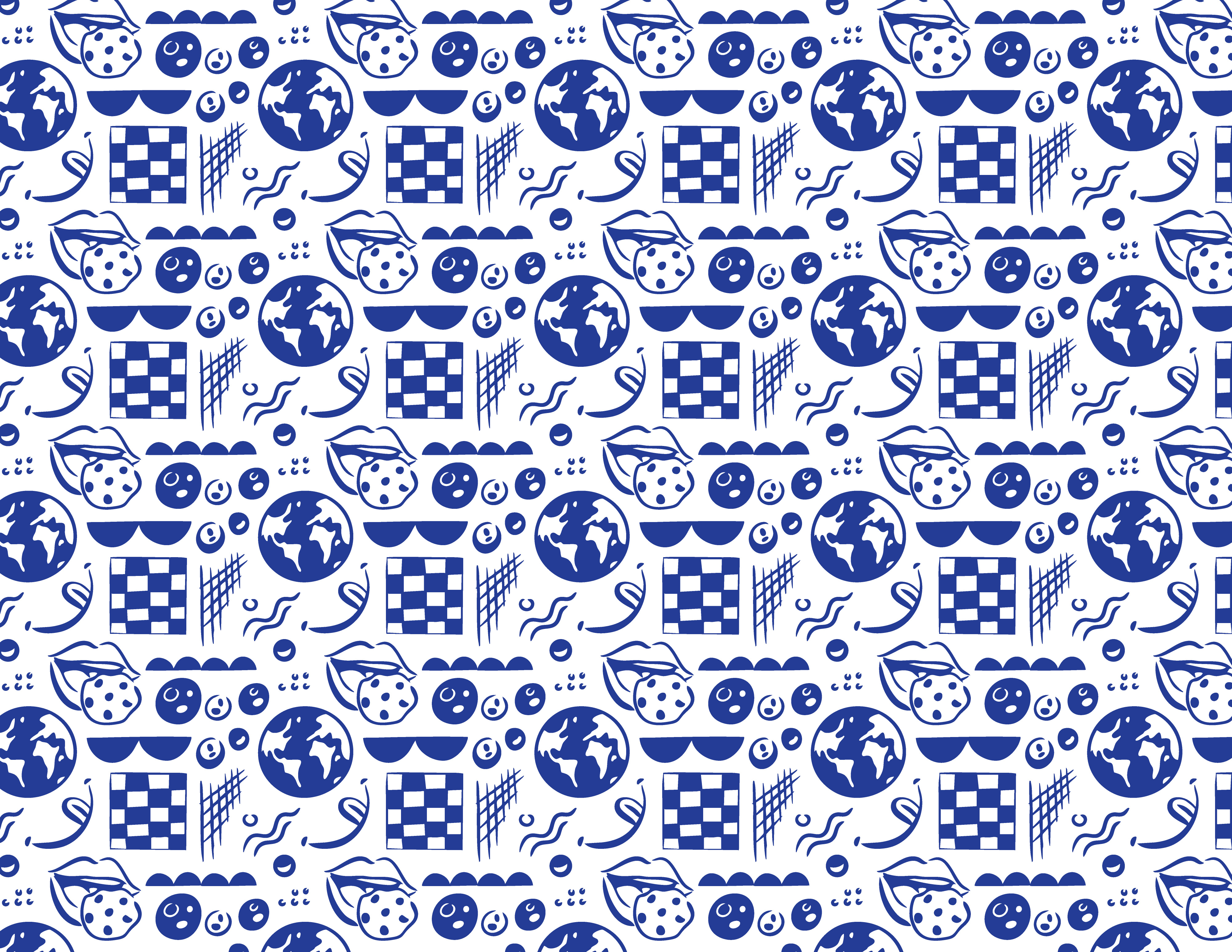 Seamless repeat pattern - cookies of the world background blue checkered cookie globe hand drawn illustration illustration art illustrator modern mouth pattern repeat seamless vector wallpaper