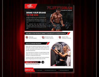 One Pager Deck Teaser Gym brand guide branding brochure deck flyer free graphic design gym illustration infographic keynote one pager paid powerpoint premium presentation design slides teaser training visual