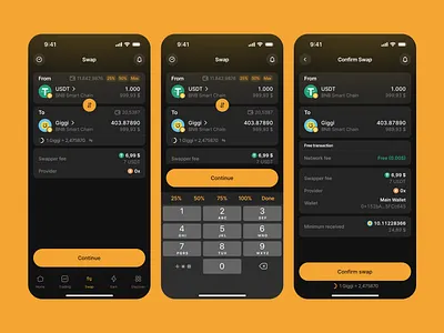 Crypto Wallet Mobile App app app payment bank banking banking app crypto crypto wallet design expenses finance finance app fintech mobile mobile app money transaction transfer ui ux wallet