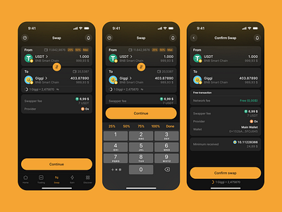 Crypto Wallet Mobile App app app payment bank banking banking app crypto crypto wallet design expenses finance finance app fintech mobile mobile app money transaction transfer ui ux wallet