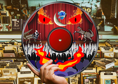 Eyes Of Ember creepy digital art digitalart illustration ipad music disc music record photoshop record