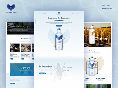 Luxury Beverage Landing Page alcoholbrand branding designinspiration digitaldesign district22agency figma landing page luxurybrand minimaldesign productdesign ui ux vodkabrand webdesign webdeveloper webflow webflowdevelopment website