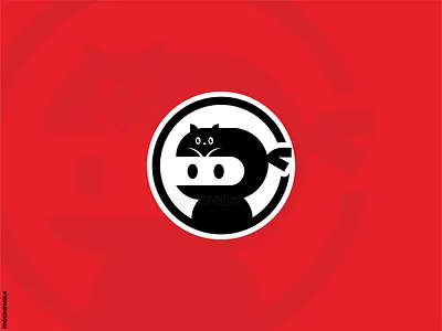 Ninja Cat adorable cat cute illustration kawaii logo logodesign logomark ninja playful