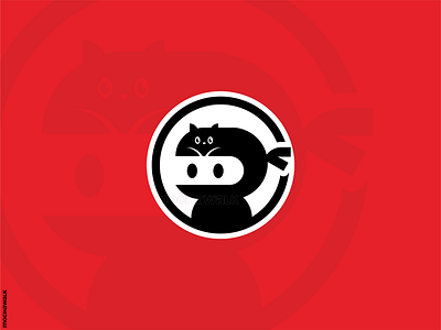 Ninja Cat adorable cat cute illustration kawaii logo logodesign logomark ninja playful