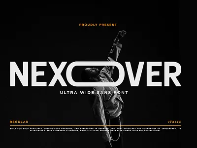 Nexover - Ultra Wide Sans Font bold font branding branding font display display font font futuristic ligature modern modern font premium sans sans serif social media strong strong display typography visual wide wide font
