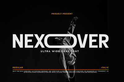 Nexover - Ultra Wide Sans Font bold font branding branding font display display font font futuristic ligature modern modern font premium sans sans serif social media strong strong display typography visual wide wide font