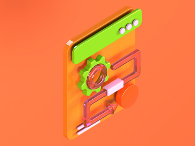3D Icon 3d c4d design icon orange