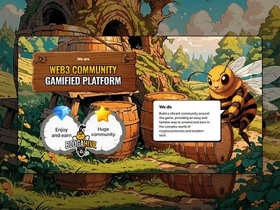 Presentation for BoogaHive crypto game 2dillustration blockchain boogahive branding characterdesign crypto cryptogame gamification graphic design nft presentation web3