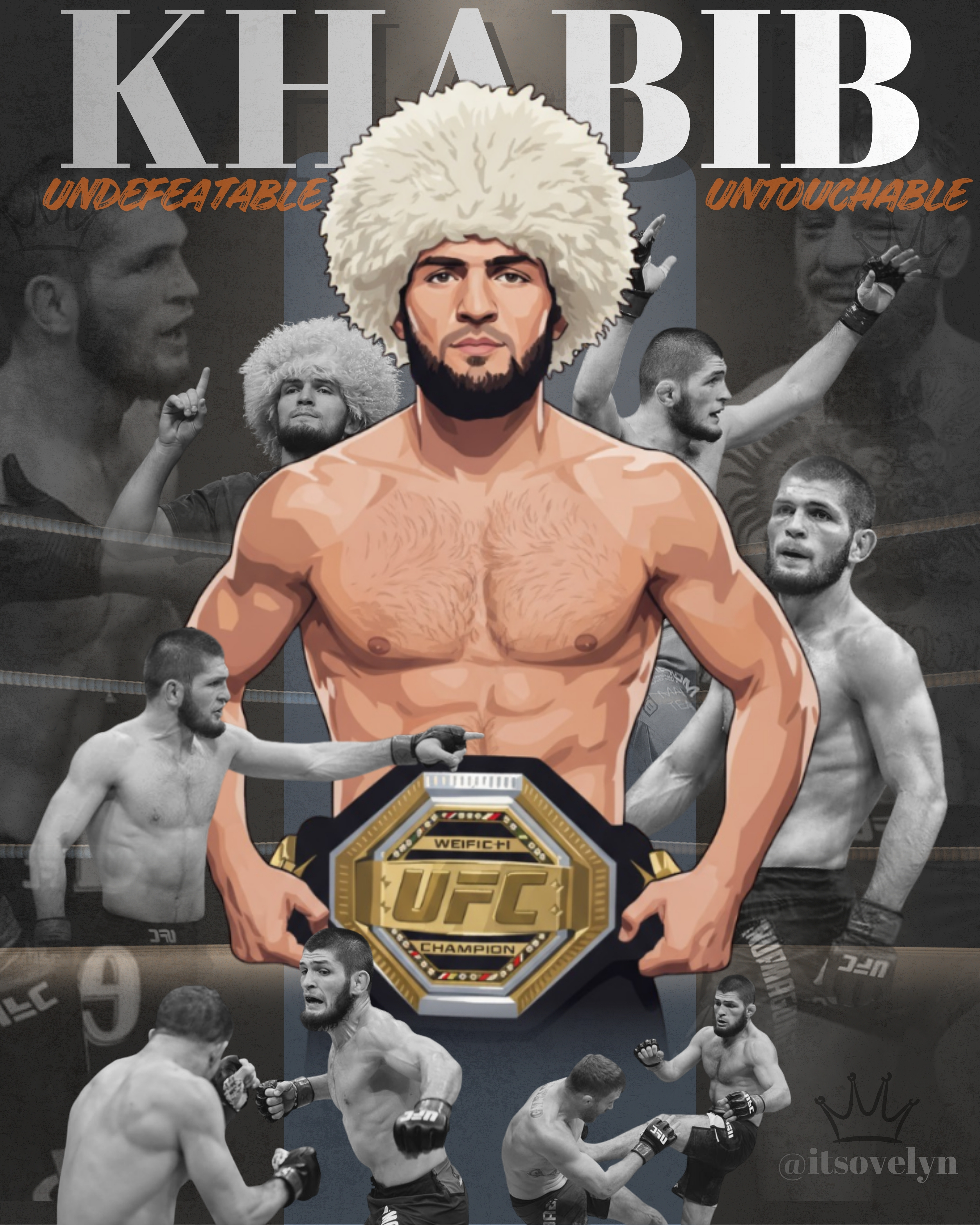 Digital Poster, KHABIB 3d animation branding design graphic design illustration logo ui ux vector