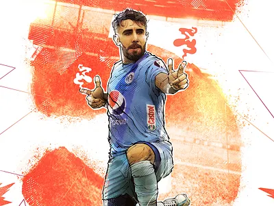 El Pistolero Auzmendi ilustracion para Concacaf akyanyme auzmendi concacaf copacentroamericana dibujo digitalart futbol ilustracion img ligamx media mexico motagua mundial2026 noai painting pistolero soccer social thechampions