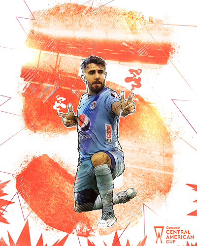 El Pistolero Auzmendi ilustracion para Concacaf akyanyme auzmendi concacaf copacentroamericana dibujo digitalart futbol ilustracion img ligamx media mexico motagua mundial2026 noai painting pistolero soccer social thechampions