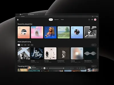 Arvo - Music & Video Player audio audio player clean dashboard graphic design modern music music video player music player ui ux