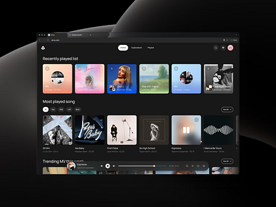 Arvo - Music & Video Player audio audio player clean dashboard graphic design modern music music video player music player ui ux