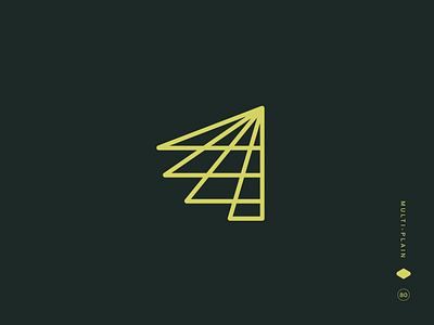 Multi-Plain abstract plane system architectural logo conceptual brand mark depth and alignment dimensional grid evil twin inc form and perspective geometric perspective graphic architecture grid exploration minimal vector identity modernist geometry modular structure multi plain precision geometry spatial logo concept structured design technical drawing style vector line work visual systems design