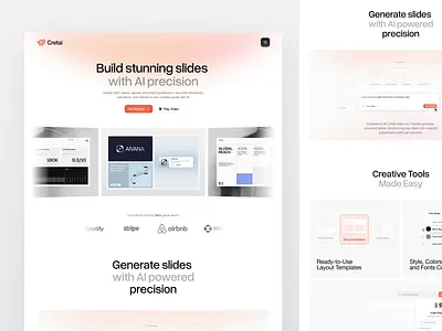 Cretai - AI Slides Maker Landing Page landing page landing page design presentation presentation maker presentation maker landing page presentation maker website presentation website saas saas ai saas landing page saas website ui ui design uiux uiux design ux web web design website website design