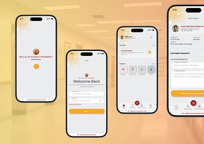 Bulacan State University Queueing System — Mobile App UI branding design dribbledesign graphic design minimaldesign minimalist mobileapp productdesign ui uiux ux uxapp website