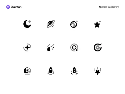 Space & Galaxy - Uxercon Icon Library animation astronomy design figma galaxy icon icon design logo milky planet science sky space spaceandgalaxy star ui uiux universe ux uxercon