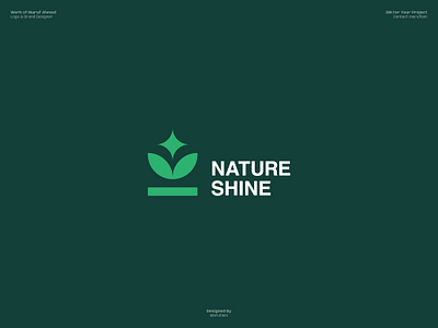 Nature Shine Logo Design adobe illustrator brand identity brand logo branding guidelines branding mockup custom logo dribbble logo design logo design branding logo designer logo presentation logomark logos logotype marufiam modern logo nature shine visual identity