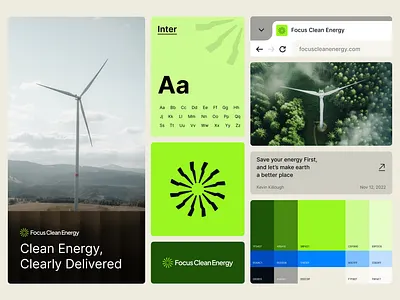 Focus Clean Energy - Visual Identity System brand branding clean deck design energy focus graphic design illustration illustrator logo minimalist presentation swisstyle ui vector visual visual identity
