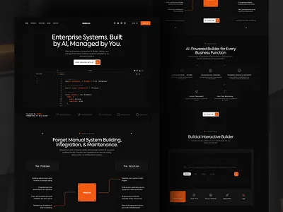 AI-Powered Builder for Enterprise Systems ai builder dashboard design illustration landing page management system platform product design saas tool ui ui design uiux ux design web design website