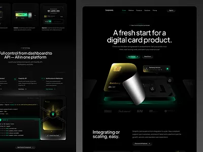 Swipeeely - Next level AI-powered digital card website design card credit card dark mode debit card digital card hero illustration illustration landing page modern money managemment payment payment card virtual card website