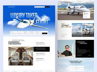Aeroventa – Private Jet Booking UX/UI air ticket airlines website booking platform booking website figmadesign flight booking flight booking website jet booking company website jetbooking jetcharter pixelean plane ticket private flight private jet booking private jet booking landing page private jet website sahin mia ui uiux website design