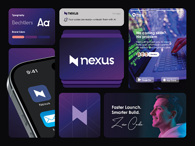 No-Code Innovation Logo design - Brand identity brand book brand identity brand logo brand sign branding business logo creative logo custom logo graphic design graphics graphics element design innovation logo kahaf logo logo design logo naming logo ui print design unsold logo