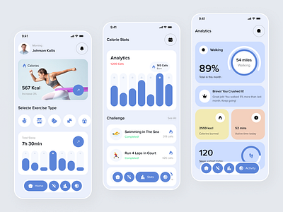 Calorie & Fitness Mobile App app app ui calorie tracker calories fitness fitness app food app ios app mobile mobile app nutrition app wellness app workout app