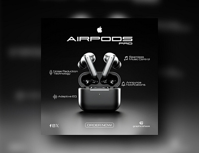 Airpods social media post ad ads ads design advertisement advertising airpod brand branding designer fashion graphic design graphic designer hire logo marketing marketing post post post design premium visual