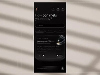 AI Companion mobile app SneakPeak ai app application dark design minimal ml mobileapp note todo transcribe trend ui uidesign userexperience userinterface uxdesign