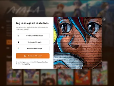 Log in Form Design anime design form hero section login streaming ui ui design ux ux design web design