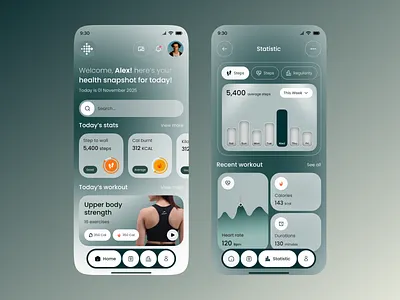 Fitness Mobile App UI activitytrackerapp app design app interfaces best app design fitness fitness app fitness app design gym app health tracking app ios app liquid glass mobile mobile app mobile app design modern fitness app personal trainer app design ui ux mobile app concept workout workout app ui