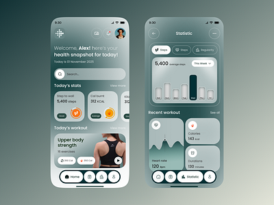 Fitness Mobile App UI activitytrackerapp app design app interfaces best app design fitness fitness app fitness app design gym app health tracking app ios app liquid glass mobile mobile app mobile app design modern fitness app personal trainer app design ui ux mobile app concept workout workout app ui
